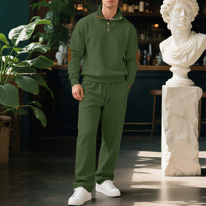 Herren Strickpullover Modern mit Lederdetails Klassisch