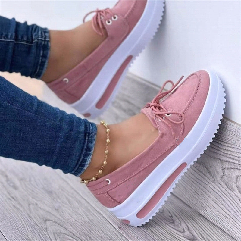 Damen Sneaker Slip-On Veloursleder Schuhe Bequem Rutschfest