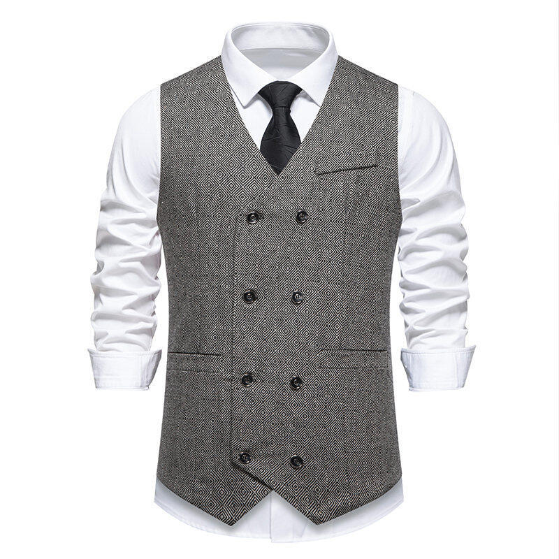 Herren Weste Doppelreiher Elegant Muster