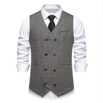 Herren Weste Doppelreiher Elegant Muster
