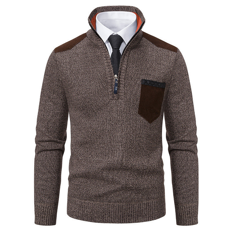 Eleganter Pullover mit halbhohem Kragen und feinen Kontrastdetails BerlinGlamour.