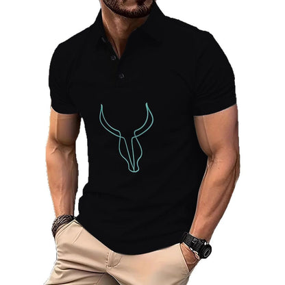 Herren Polohemd Hornmotiv Modern Berlin Style