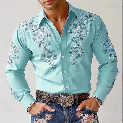 Herren Hemd mit Blumenmuster Elegant Modern