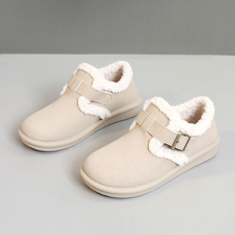 Damen Hausschuhe Warm Fleece Plüsch mit Verstellbarem Riemen