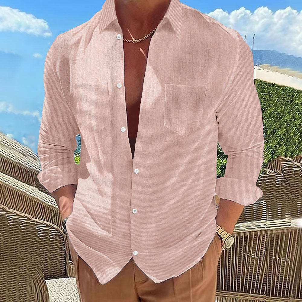 Herren Kord Bluse Modern Trendig Elegant