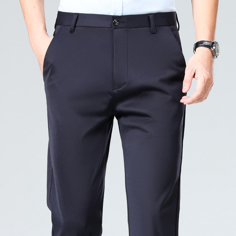 Herren Businesshosen Elegant Slim Fit Schwarz