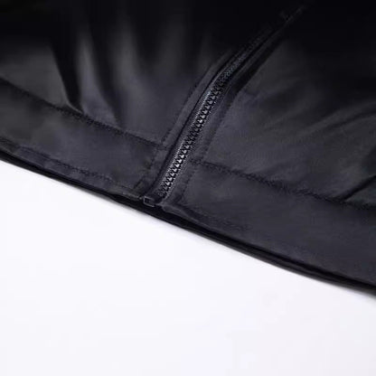 Lederjacke Herren Vielseitig Ledermantel Elegant Schwarz