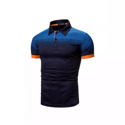Herren Poloshirt Farbverlauf Modern Kontrastdetails