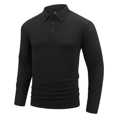 Herren Poloshirt Langarm Strukturiert Modern Berlin