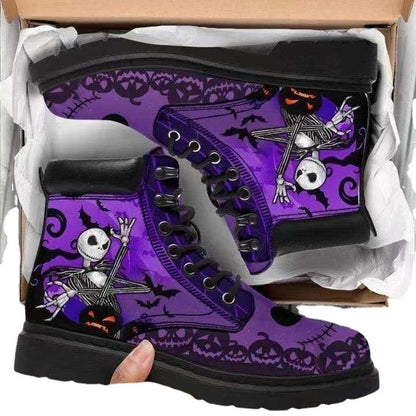 Damen Stiefeletten mit Totenkopf-Design Robust Schwarz