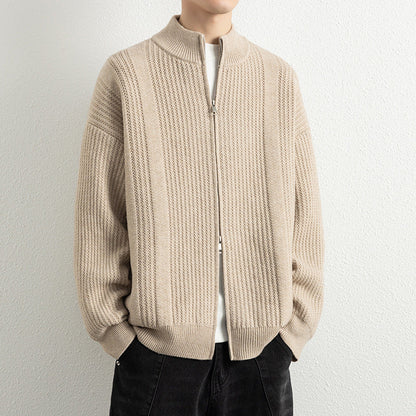 Herren Strickjacke Modern Zipper Oberflächenstruktur