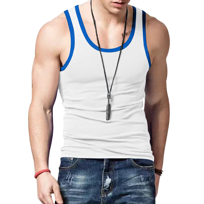 Herren Tanktop Sportlich Kontraststreifen Fitness
