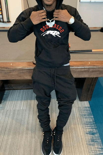 Herren Sportset Hoodie Jogger Hose mit Taschen Grau - BerlinGlamour
