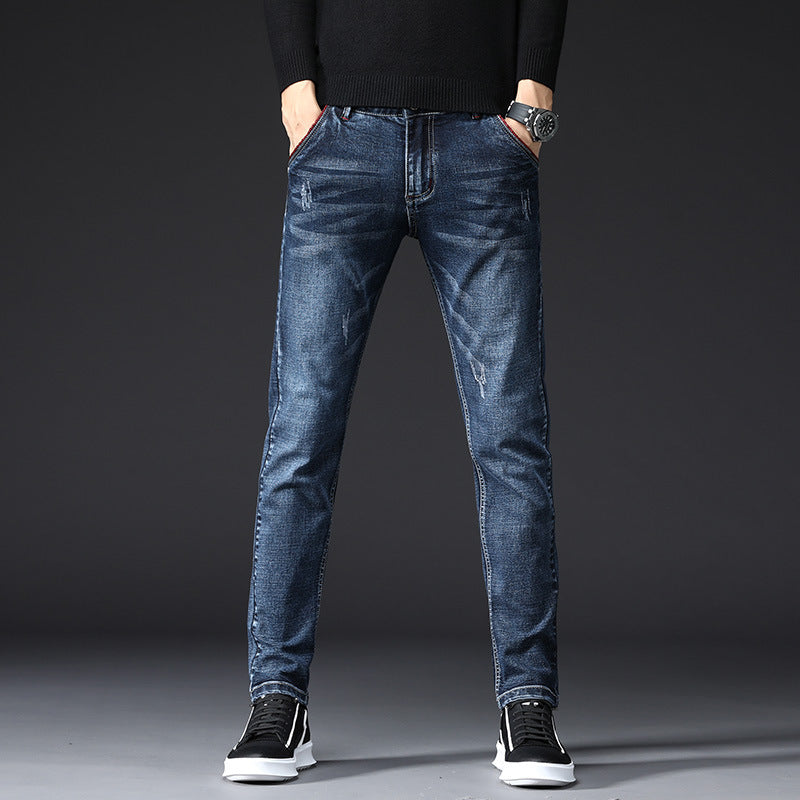 Herren Jeans Slim Fit Destroyed Effekt Darkwash