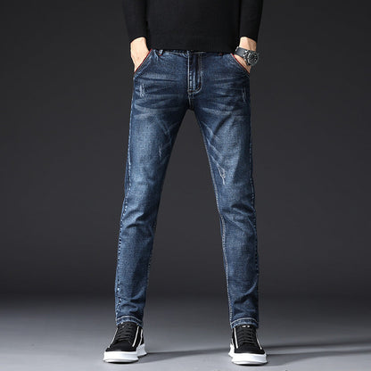 Herren Jeans Slim Fit Destroyed Effekt Darkwash