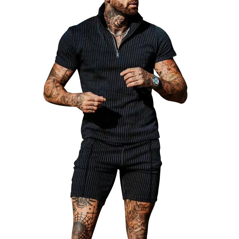 Herren Overall Kurzarm Reißverschluss Modern Style - BerlinGlamour