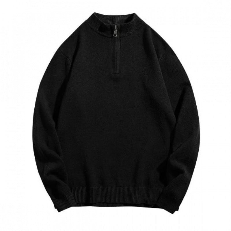 Herren Rollkragenpullover Reißverschluss Warm Gemütlich