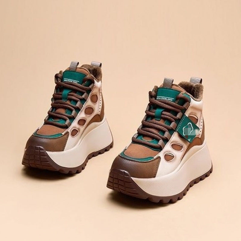 Damen Sneaker High-Top Sportlich mit Blockabsatz Mode