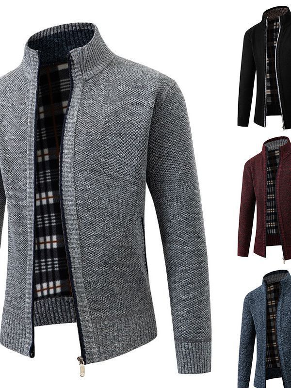 Herren Strickjacke Modern Warm mit Futter - BerlinGlamour