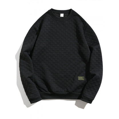 Herren Sweatshirt Strukturiert Grau Stadtstylisch