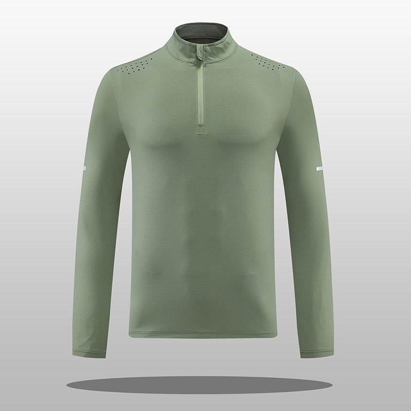 Herren Langarmshirt Atmungsaktiv Reißverschluss Funktionsshirt