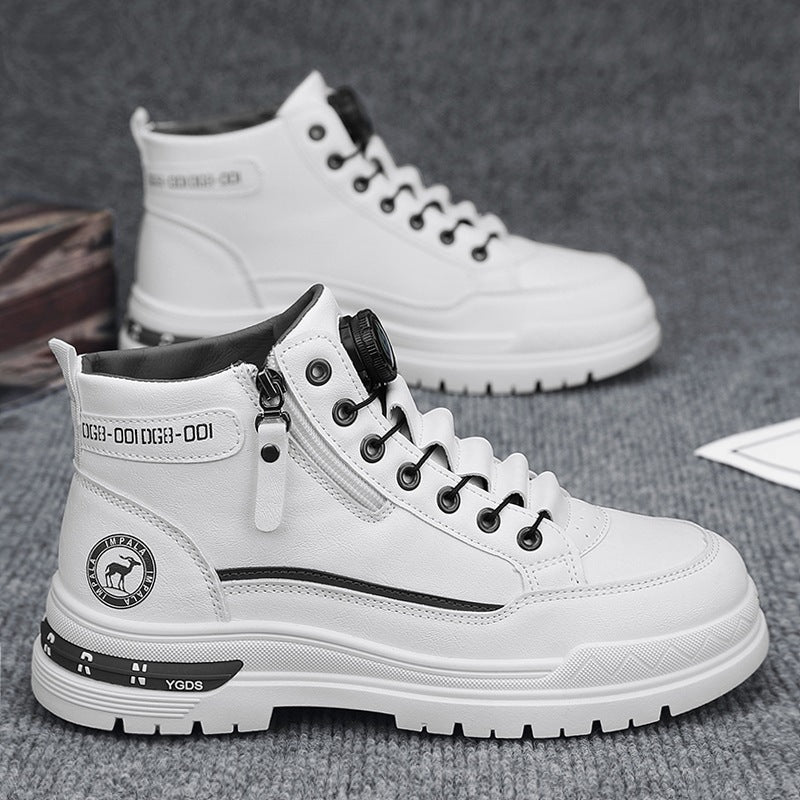 Damen Sneaker High-Top Modisch Schnellschnürung Schwarz