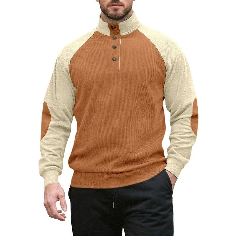 Herren Stehkragenpullover Sportlich Fleece Aussehen