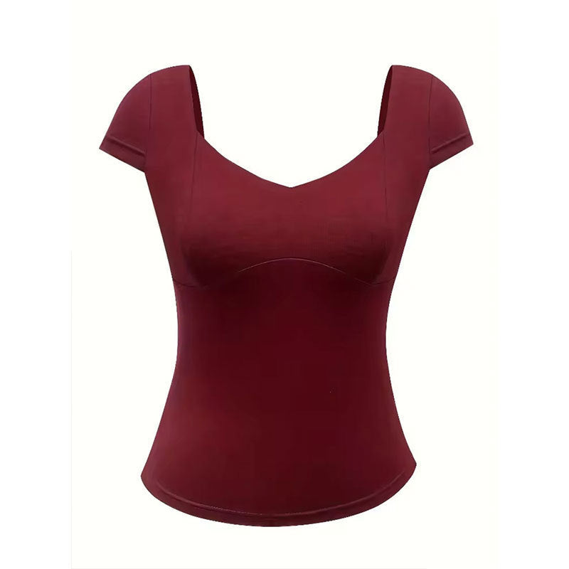 Damen Oberteil Herz-Ausschnitt Modern Schick