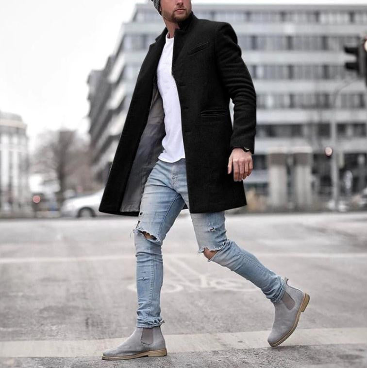 Elegante Herren Wolljacke Schwarz Modern - BerlinGlamour