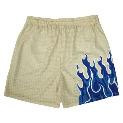 Männer Sport Shorts Flames Grafik Trendy
