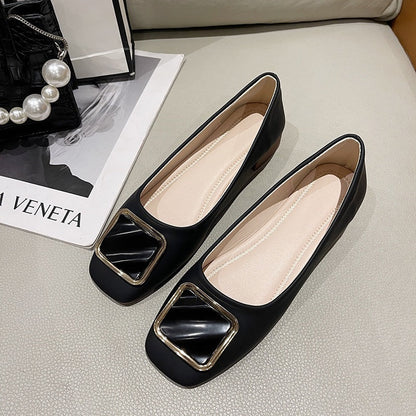 Damen Ballerinas Elegante Schuhe mit Quadrat Detail Modern