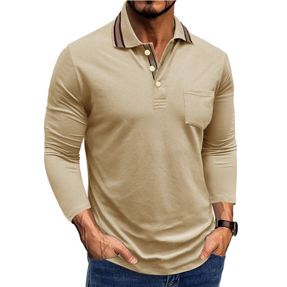 Herren Polo-Shirt Langarm Modern Elegant
