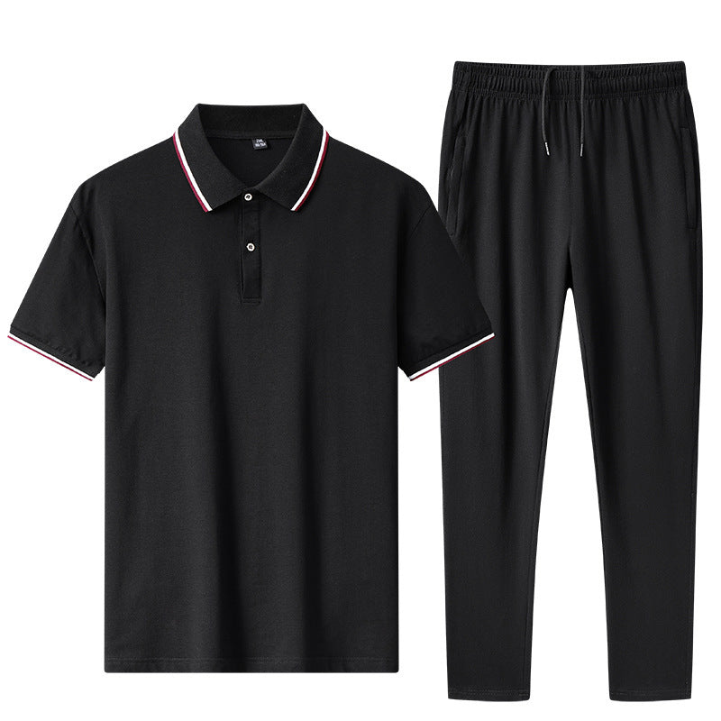 Herren Sportanzug Set Jogginghose Poloshirt Bequem - BerlinGlamour