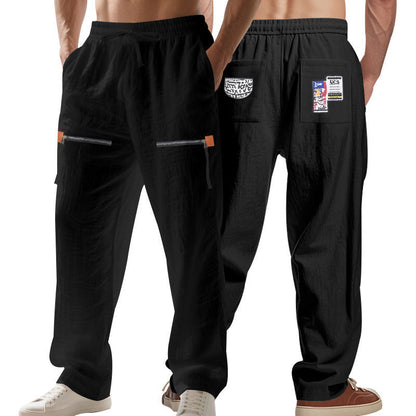 Herren Freizeithose Lässig Reißverschlusstaschen Casual