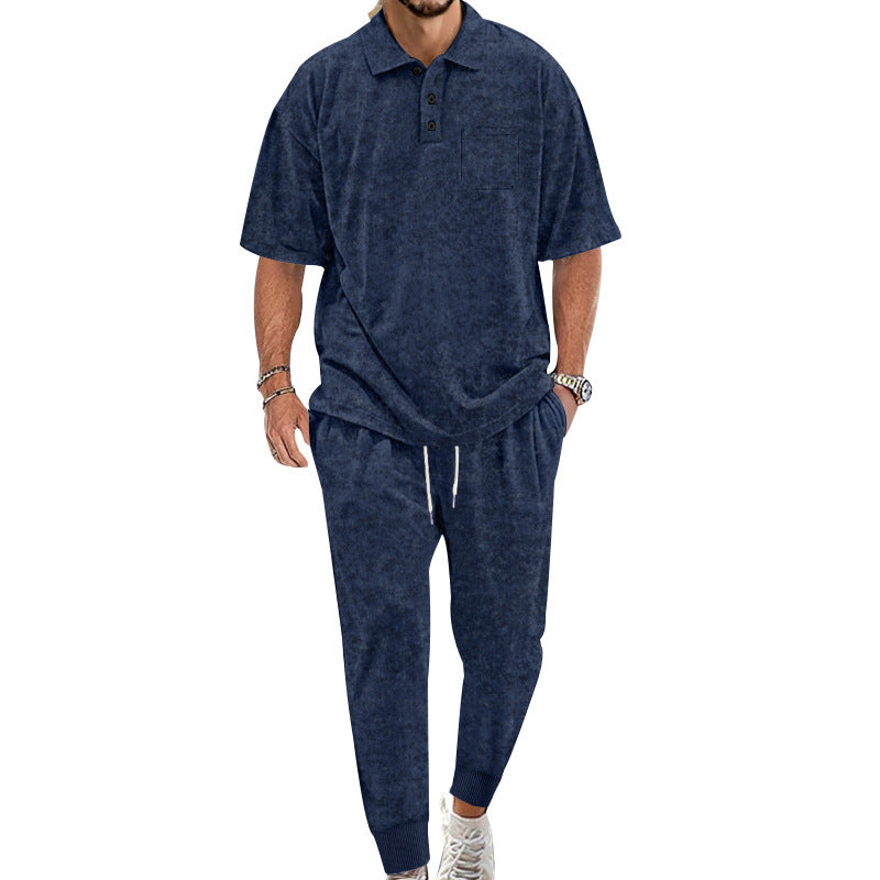 Herren Freizeit-Set Jogginghose Poloshirt Bequem Modern