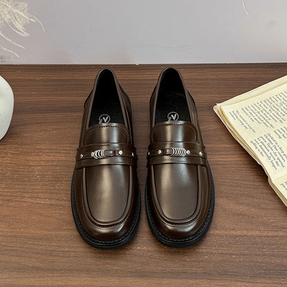 Damen Loafers Elegant Metallic Detail Schuhe Modisch