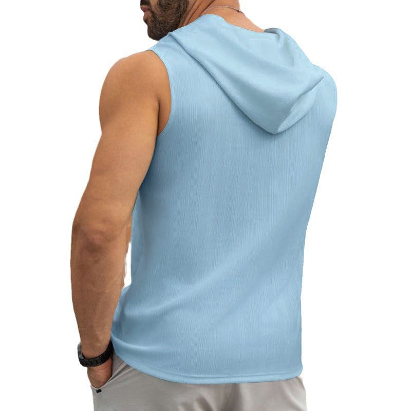 Herren Kapuzen-Shirt Ärmellos Schnürung Modern Sportlich