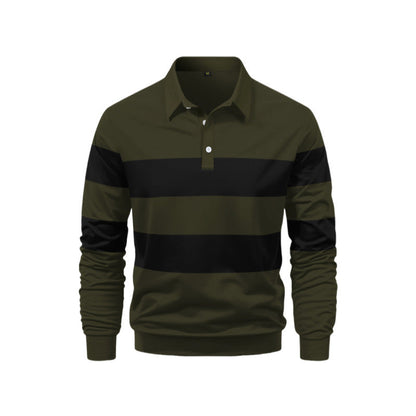 Herren Polo-Shirt Sportlich Streifen-Design Modern - BerlinGlamour