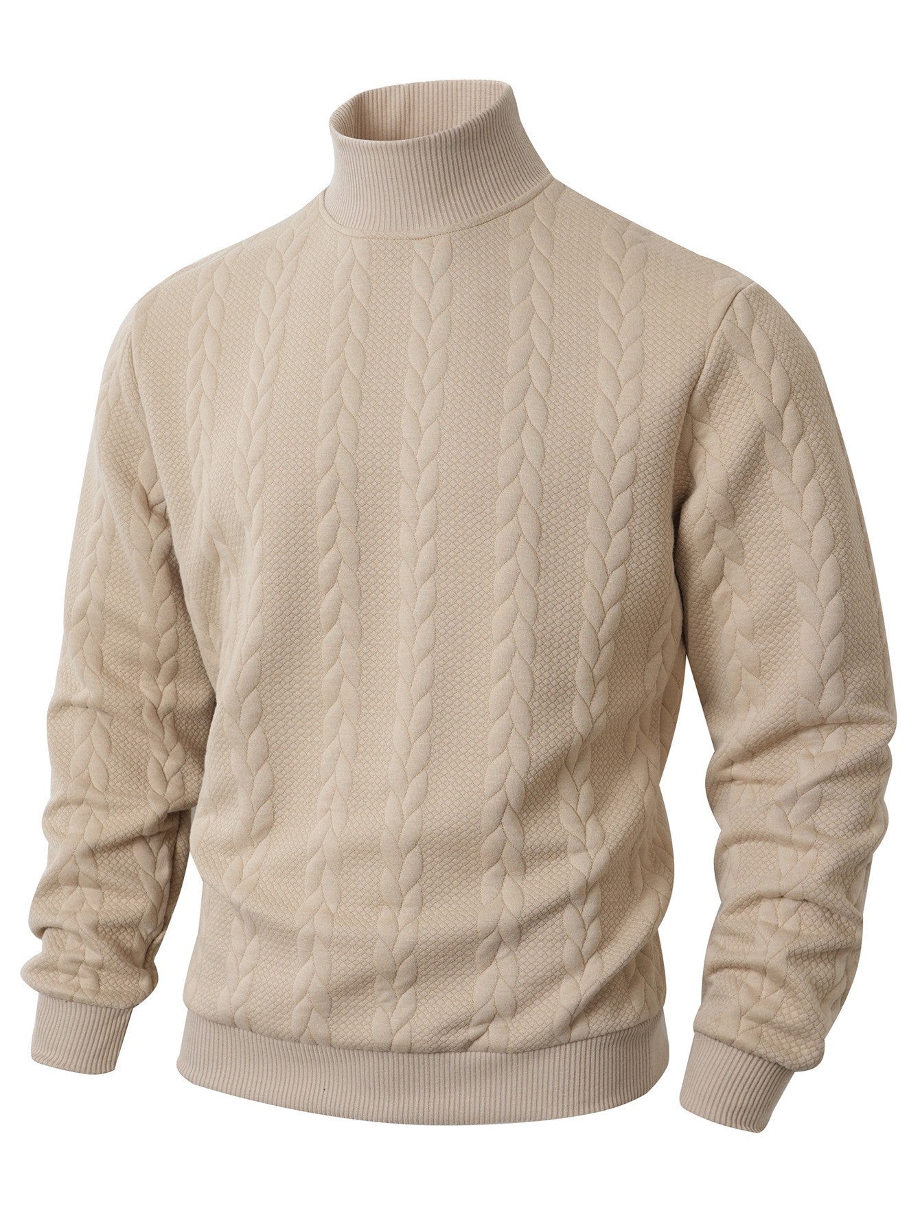 Herren modischer Pullover mit strukturiertem Stehkragen Berlin-Glamour