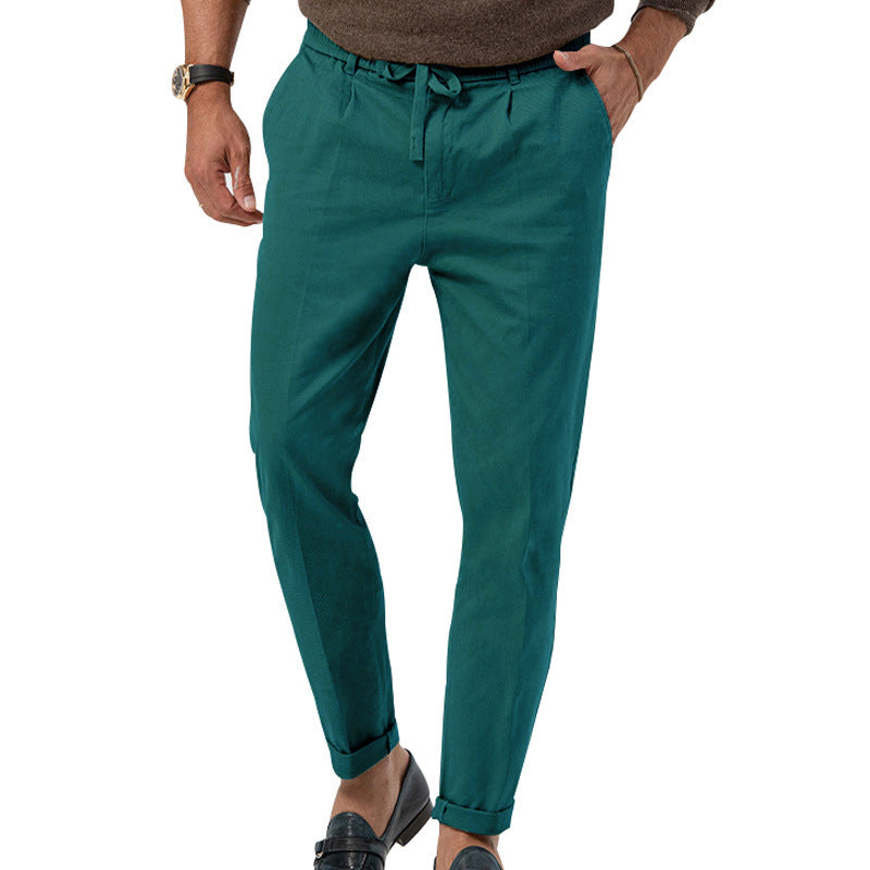 Herren Chino-Hose Bequem Elastisch Mit Kordelzug