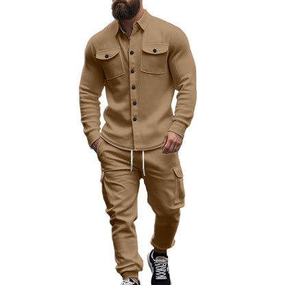 Herren Jogginganzug mit PATENTASCHEN und lässigem Hemd