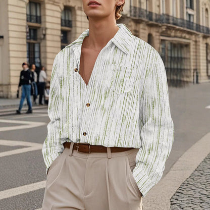 Herren Langarmhemd Modern Lässig mit Knöpfen