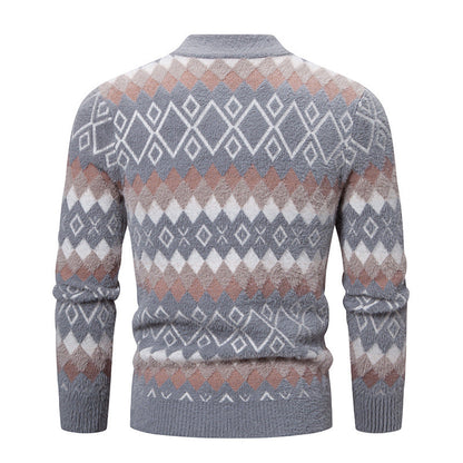 Herren Strickpullover Geometrisch Hochkragen Modern