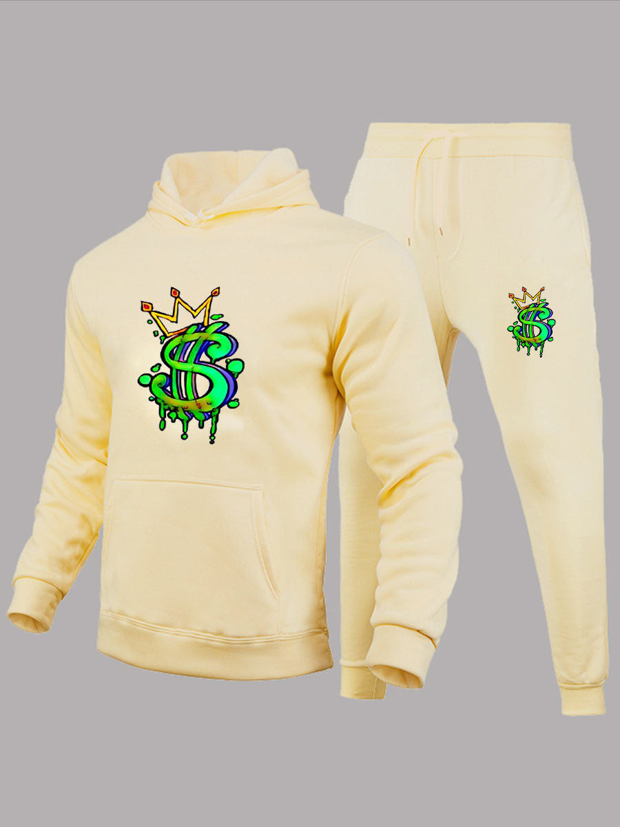 Herren Jogginganzug mit Kapuze und kreativem Motiv