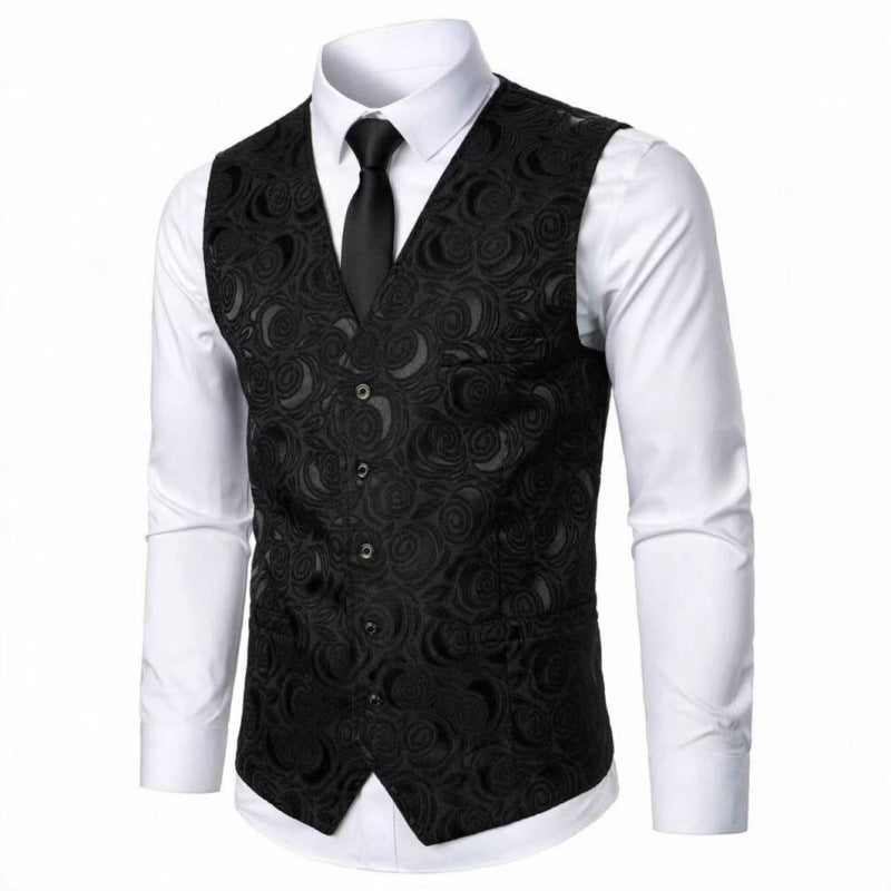 Herren Weste mit floralem Muster Elegant Modern - BerlinGlamour