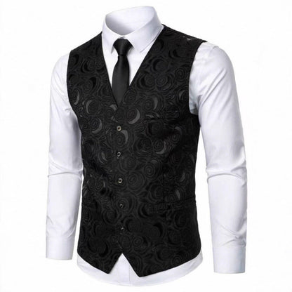 Herren Weste mit floralem Muster Elegant Modern - BerlinGlamour