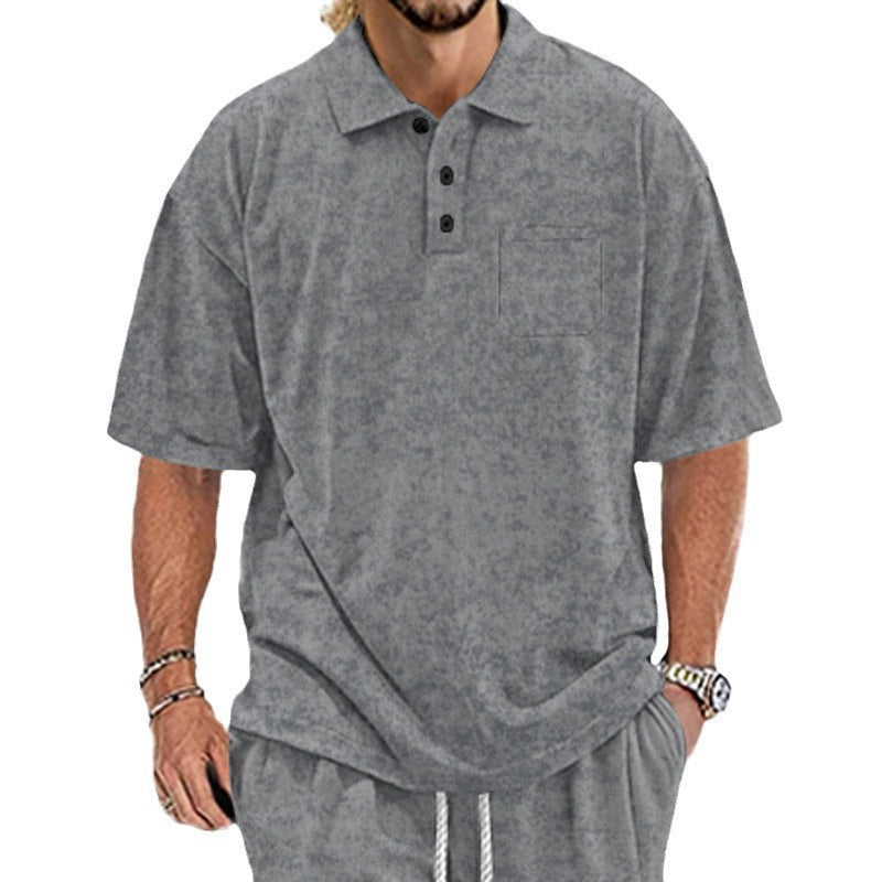 Herren Poloshirt Modern Strukturiert Knöpfe Berlin