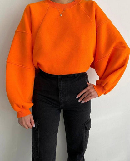 Damen Sweatshirt Oversized Große Ärmel Komfortabel