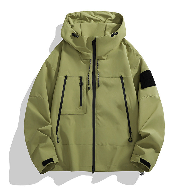 Herren Outdoor-Jacke Wasserdicht Funktionell Mit Kapuze
