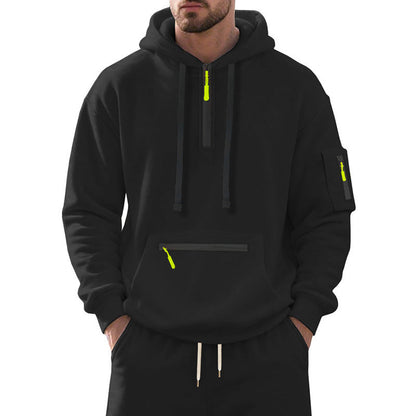 Herren Kapuzenpullover Hochkragen Modern mit Reißverschluss